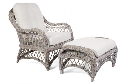 Olympia Chair & Footstool Grey Wash