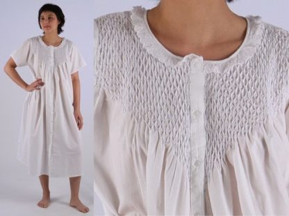 Jessie  Nightgown White/Blue - Image 2
