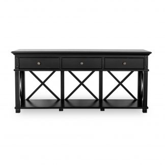Sorrento 3 Drawer Black Console Table