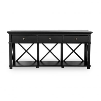 Sorrento 3 Drawer Black Console Table