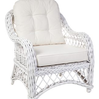 Olympia Chair with Footstool White