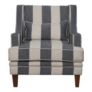 Bondi Armchair Denim & Cream Stripe