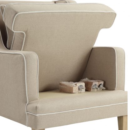Bondi Armchair Natural/White Piping (Due 18/10/24) - Image 4