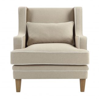 Bondi Armchair Natural/White Piping (Due 18/10/24)