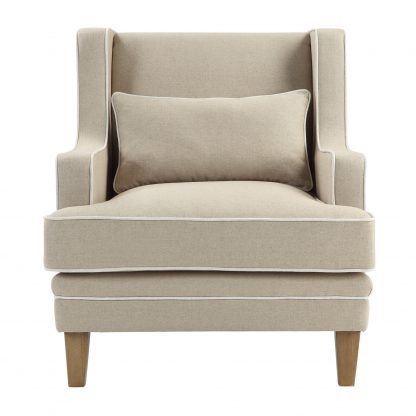 Bondi Armchair Natural/White Piping (Due 18/10/24)