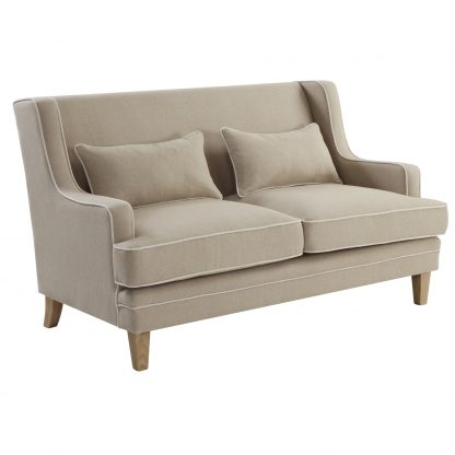 Bondi 2 Seat Sofa Natural and White Piping (Due 06/09/24) - Image 3