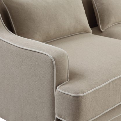 Bondi 2 Seat Sofa Natural and White Piping (Due 06/09/24) - Image 2