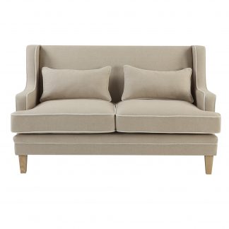 Bondi 2 Seat Sofa Natural and White Piping (Due 06/09/24)