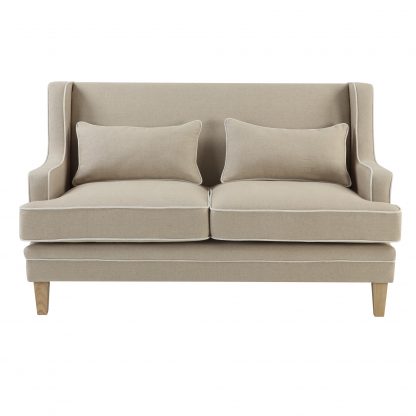 Bondi 2 Seat Sofa Natural and White Piping (Due 06/09/24)
