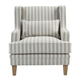 Bondi Armchair Natural Stripe/White Piping