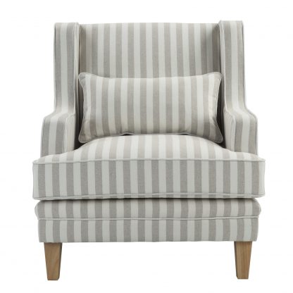 Bondi Armchair Natural Stripe/White Piping