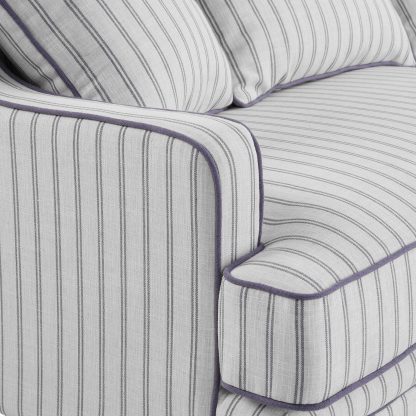 Bondi 3 Seat Sofa Blue and White Pin Stripe - Image 3
