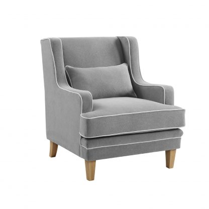 Bondi Armchair Grey/White Piping - Image 3