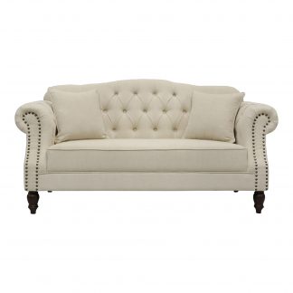 Vaucluse Buttoned 2 Seat Sofa Beige