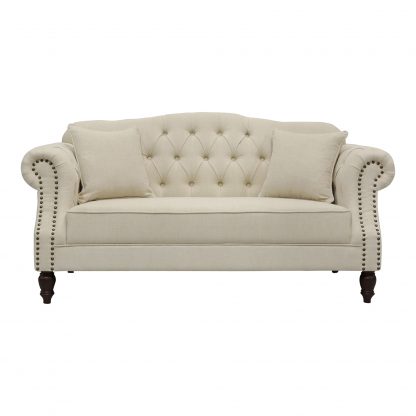 Vaucluse Buttoned 2 Seat Sofa Beige
