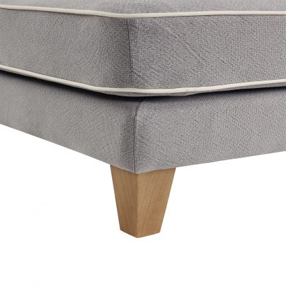 Bondi Ottoman Grey W/White Piping - Image 2