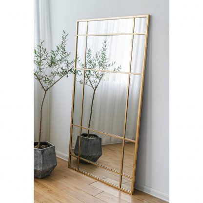 Lucia Gold Rimmed 15 Pane Mirror - Image 3