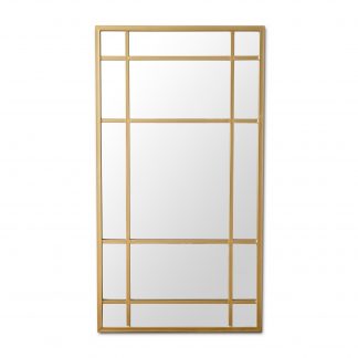 Lucia Gold Rimmed 15 Pane Mirror