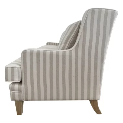 Bondi 3 Seat Sofa Natural Stripe and White Piping (Due 06/09/24) - Image 3