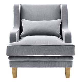 Bondi Armchair Grey/White Piping