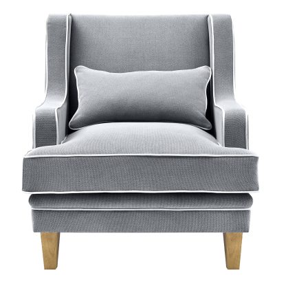 Bondi Armchair Grey/White Piping