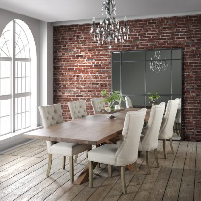Diana Beige Linen Dining Chair - Image 4