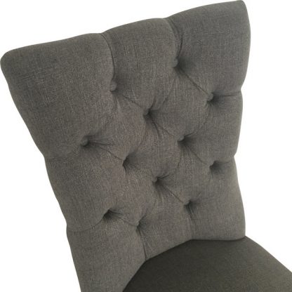 Diana Storm Grey Linen Dining Chair - Image 2