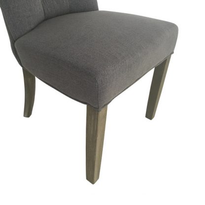 Diana Storm Grey Linen Dining Chair - Image 3
