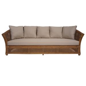 Cayman Rattan 3 Seat Sofa W Cream Cushions