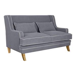 Bondi 2 Seat Sofa Grey and White Piping (Due 06/09/24)