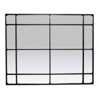 Crawford 16 Pane Mirror Black