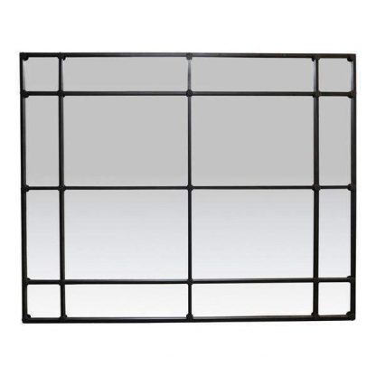 Crawford 16 Pane Mirror Black