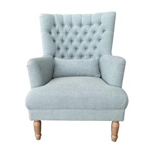 Bayside Button Tufted Winged Armchair Pistachio