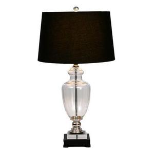 Glass and Black Lamp with Black Shade