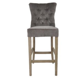 Silver Grey Counter Stool with Buttons
