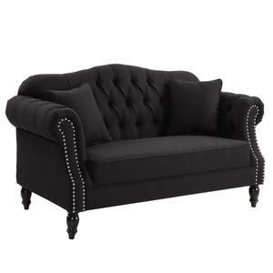 Vaucluse Buttoned 2 Seat Sofa Charcoal
