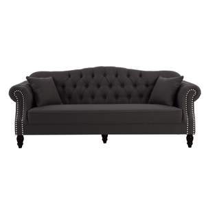 Vaucluse Buttoned 3 Seat Sofa Charcoal