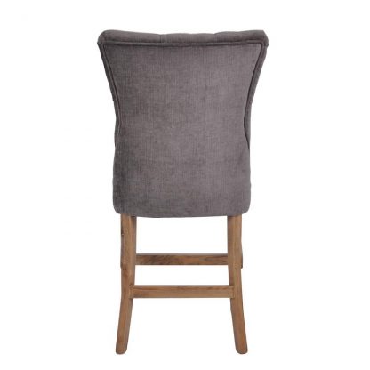 Silver Grey Counter Stool with Buttons - Image 3