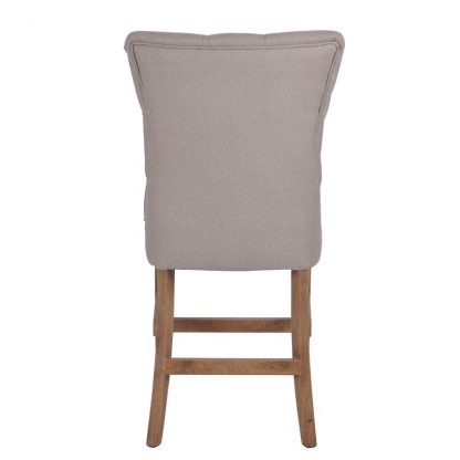 Beige Linen Counter Stool with Buttons - Image 3