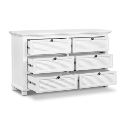 West Beach Chest 6 Drawers White - Image 2