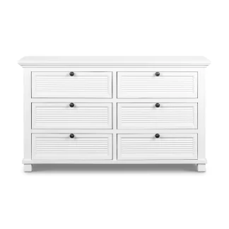 West Beach Chest 6 Drawers White