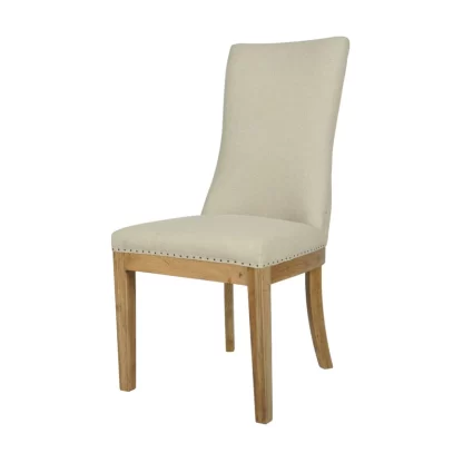 Oakwood Linen Dining Chair Natural - Image 2
