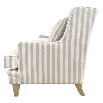 Bondi 3 Seat Sofa Natural Stripe w White Piping (Due 06/09/24) - Image 4
