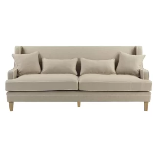 Bondi 3 Seat Sofa Natural w White Piping (Due 06/09/24))